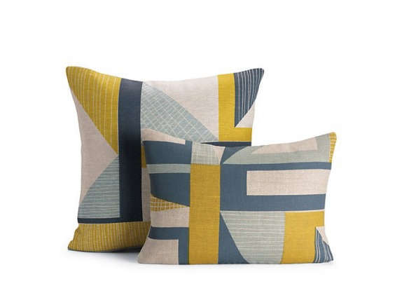 abstract pillow, yellow 8