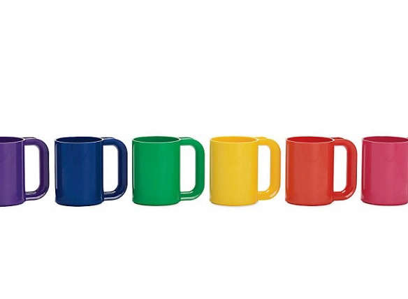 heller rainbow mugs set 8