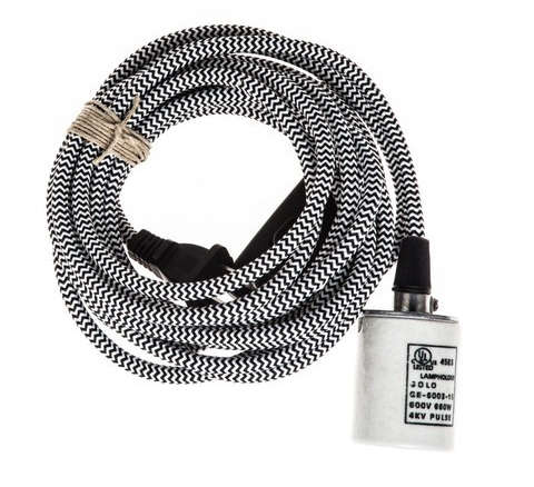pendant light cord – black & white multi 8