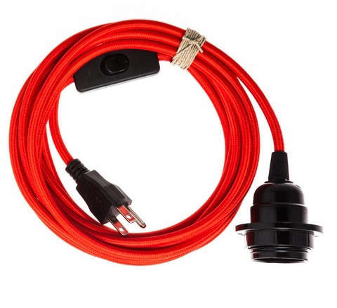 pendant light cord – red 8