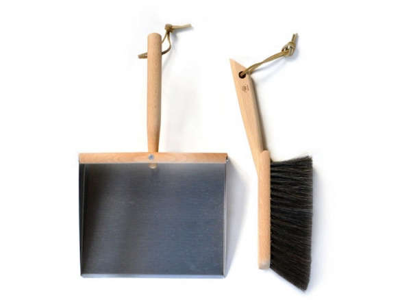 Heavy Duty Metal Dustpan&Coco Brush Set Stylish Dust Pan WoodenHand Brush GERMAN 