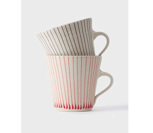 skinny stripe stoneware mug 8