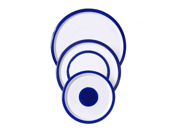 variopinte: blue & white enamel plate 8