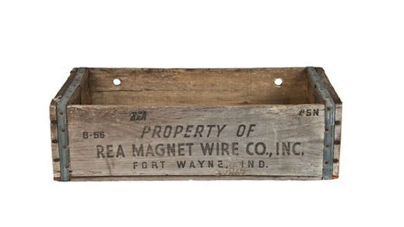 vintage rea magnet wire wood shipping crate 8