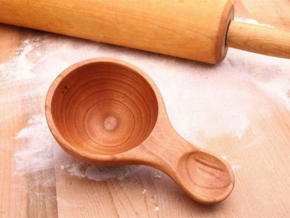 Hand Carved Wooden Measuring Spoon