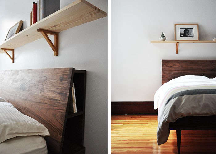 Wooden Beds With Angled Headboards, Bed Frame With Slanted Headboard
