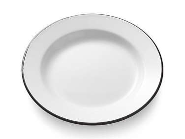 black rim enamelware dinner plate  