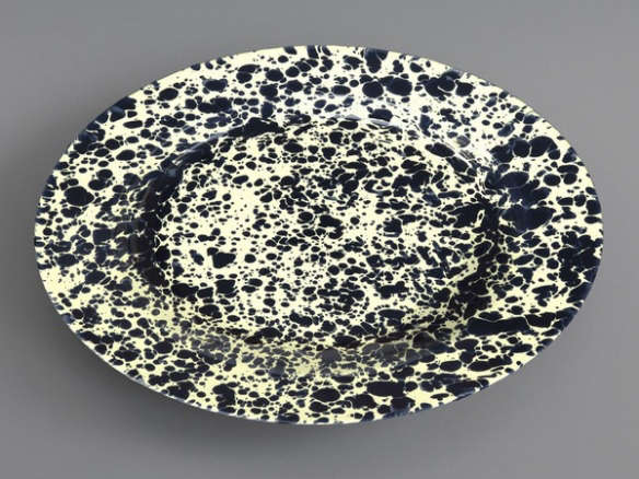 marbled enamel dinner plate navy 8