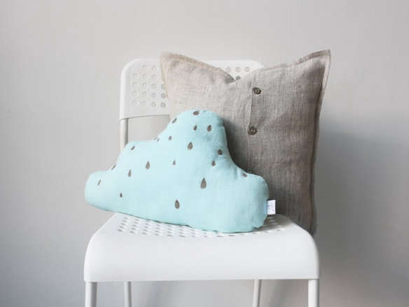 cloud pillow light aqua decorative linen cushion kids pillow 8