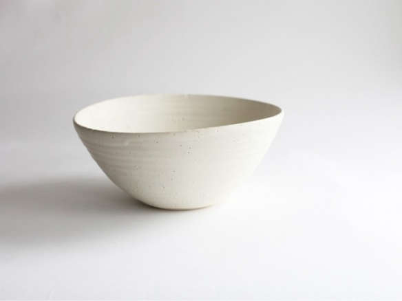 Shallow White Pitted Bowl portrait 4