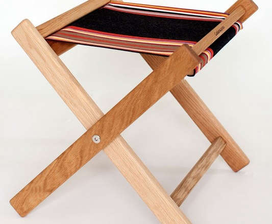camping stool jericho stripey black red brown white fabric beach stripe grande  
