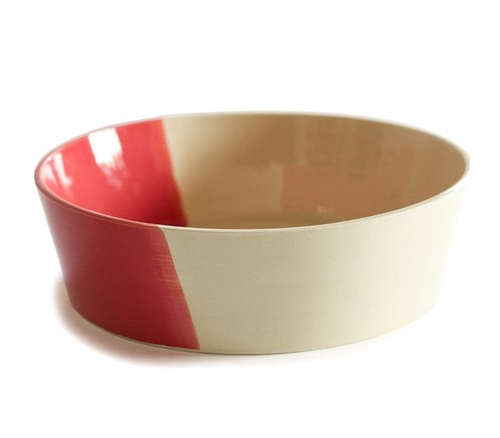 ceramic dog bowl – pink dip dye 8