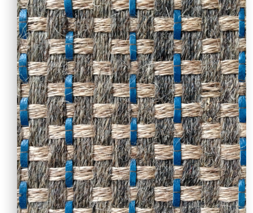 crin rug blue leather and jute detail product slide 2  