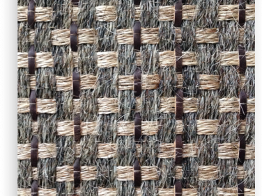 crin rug chocolate leather and jute detail product slide  