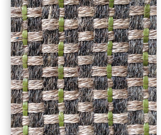 horsehair + jute + avocado leather rugs 8