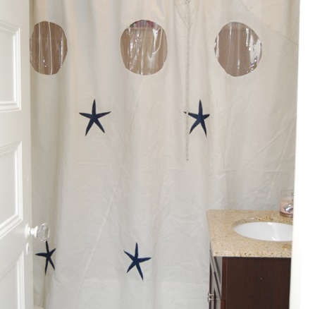 recycled sailcloth shower curtain with graphics 8