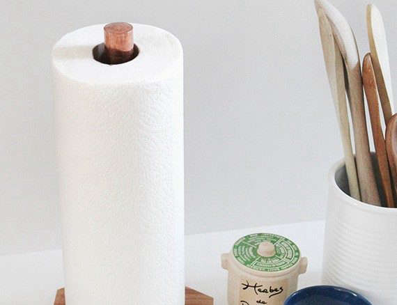 diy copper wood paper towel holder 3  