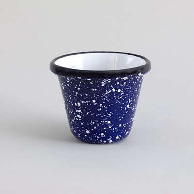 enamelware cup cobalt speckle