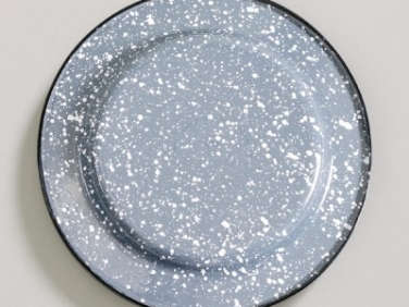 enamelware plate graphite speckle  