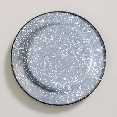 enamelware plate graphite speckle