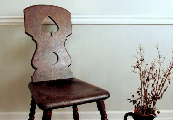 antique folk art spinning chair 8