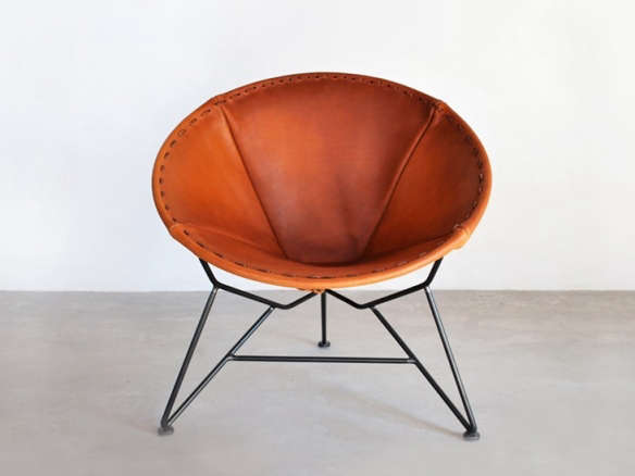 Round Saddle Leather Chair, Saddle Leather Chair