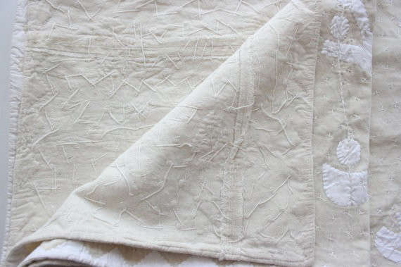 organic beige and white cotton velvet blanket 8