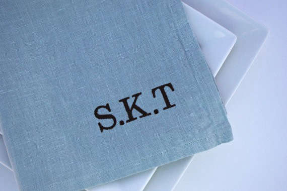 personalized and monogrammed typography linen dinner napkins 8