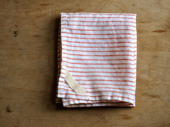 dish towel – linen red stripe 8