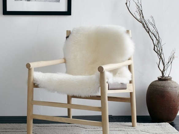 leather + fur sling chair 8