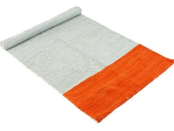 wool rug orange gray small 8