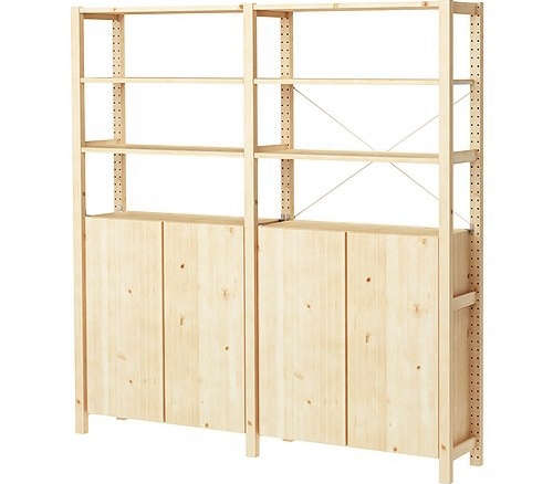 ivar 2 sections shelves and cabinet 8