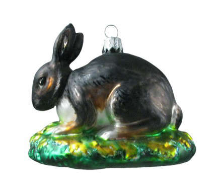 Rabbit Hand Blown Glass Ornament portrait 9