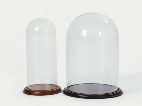 hadassa pair of glass cloches with wooden bases 8