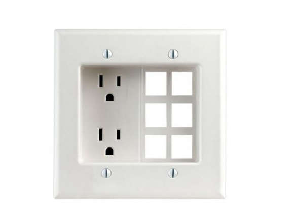leviton recessed receptacle and 6 quickport plate 8