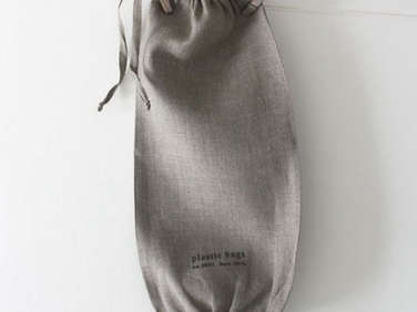 linen plastic bag holder large  