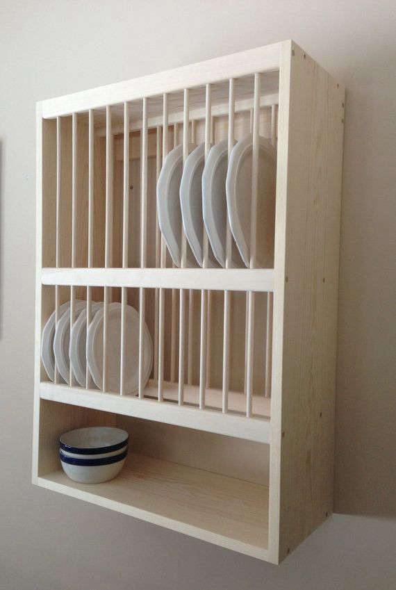 Wall Mounted Plate Rack With Shelf, Wall Plate Rack Cabinet