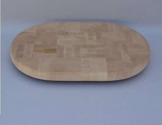 oval maple end grain up cutting board 8