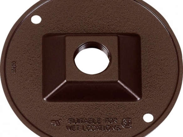 sigma 4 1/4″ bronze round outlet box cover al 1/2″ holes shrinkwrap 8