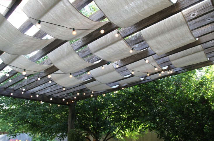 jenny of anything pretty used drop cloths to create a shaded pergola; see diy:  21