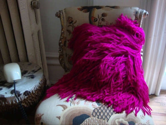 hot pink hairy pillow 8
