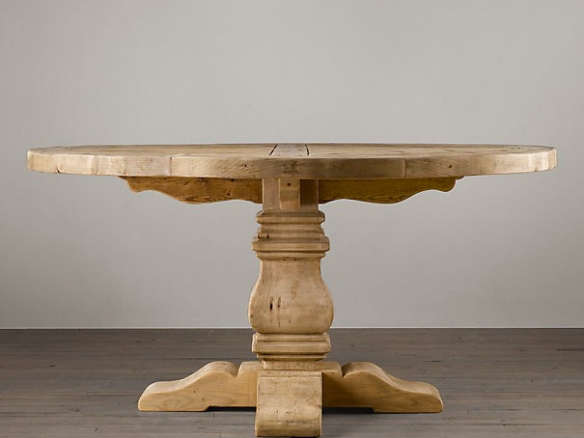 Salvaged Wood Trestle Round Tables, Round Trestle Table