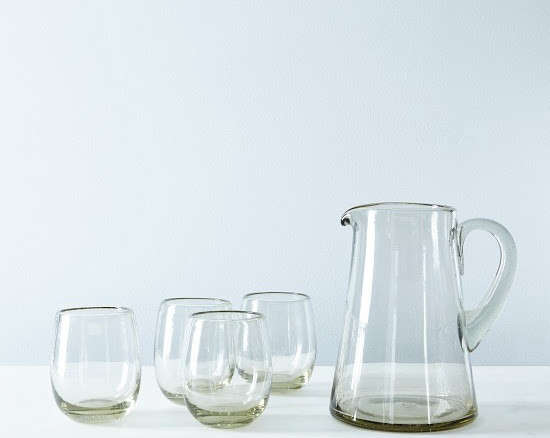 recycled glass pitcher & tumblers 8