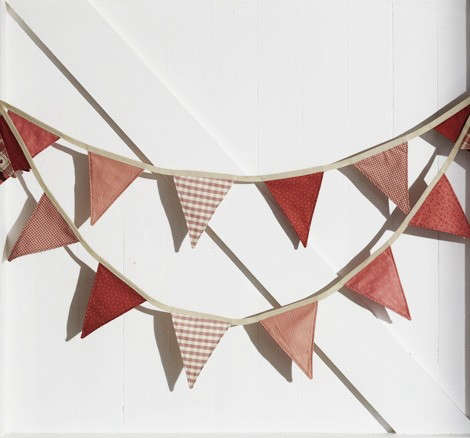 ‘terracotta red’ country cotton bunting 8