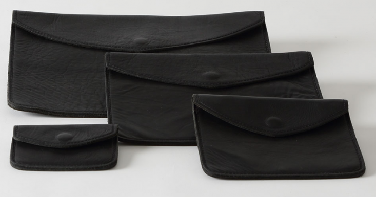 RTH Large Black Leather Snap Wallet