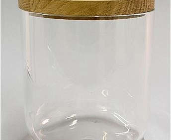 vincent van duysen 6 x 6 in glass canister with 2cm oak lid  