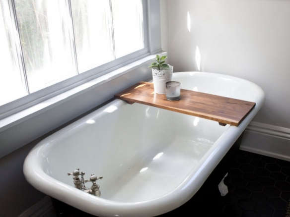 WOODEN BATH CADDY Bathtub Caddy Tray Bath Accessories Wood Bath
