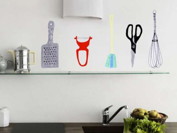 whimsical kitchen graphics  