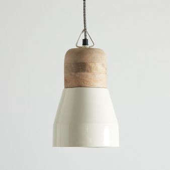 white and natural wood pendant light 8