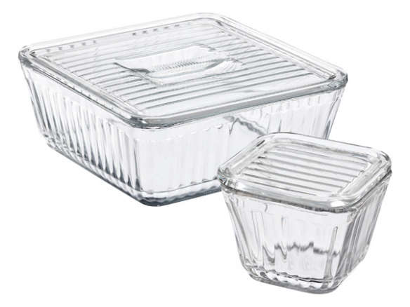Anchor Hocking Glass Food Storage Container with Lid, 7 Cup Round